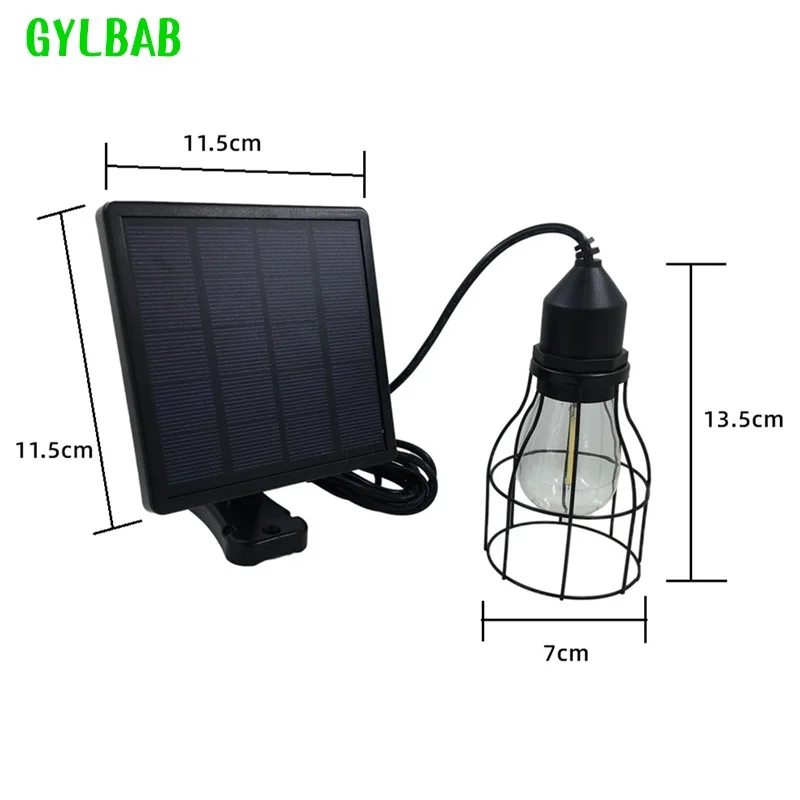 GYLBAB Solar led corridor lamp light balcony ceiling retro pendant hanging lamp shade waterproof e27 edison bulb down