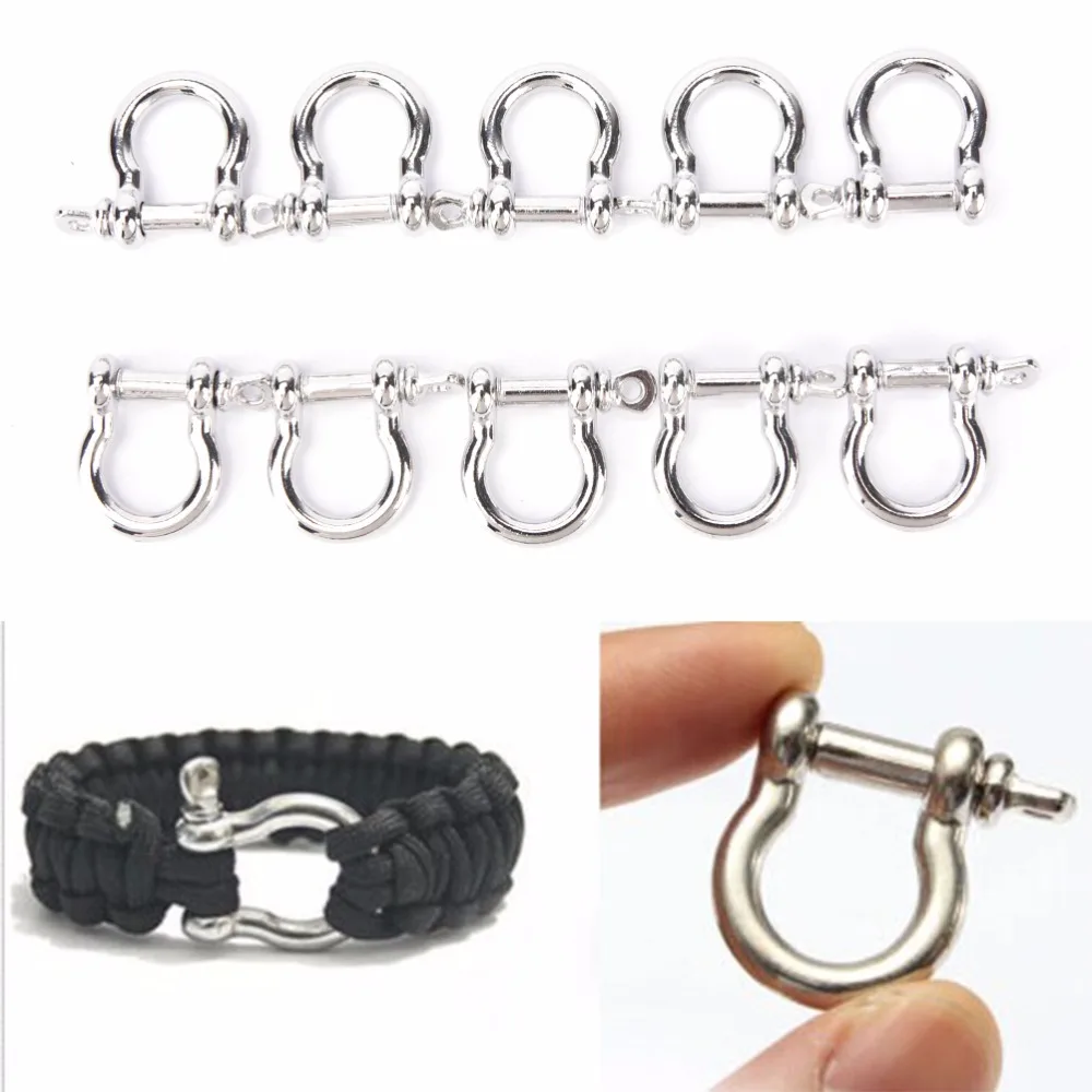5/10 Pcs في الهواء الطلق التخييم الفولاذ المقاوم للصدأ بقاء حبل بقاء Paracord أساور يا على شكل تكبل مشبك 5/10 Pcs في الهواء الطلق التخييم الفولاذ المقاوم للصدأ بقاء حبل بقاء Paracord أساور يا على شكل تكبل مشبك