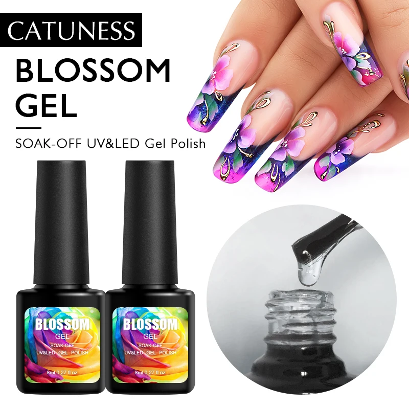 

CATUNESS Gel Polish Nail Blossom 8ml Clear Transparent Soak Off UV Semi Permanent Gel Lacquer Flowering Magic for Manicure