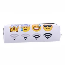 Who Cares Lovely Emoji Wifi Pencil Case Student Organizer Makeup Bags Pencil necessaire trousse de maquillage