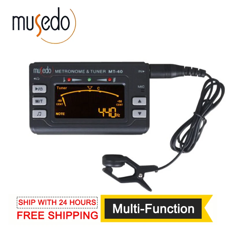 Musedo MT 40 Guitar Tuner Electronic Digital 3 in 1 LCD