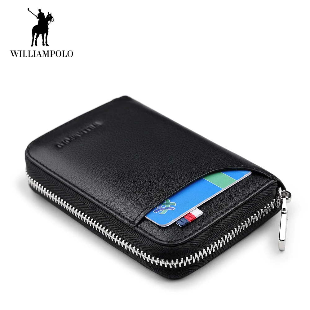 Мужской кошелек WilliamPOLO 2019 кредитница из натуральной кожи органайзер для