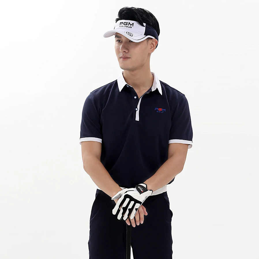 Pgm гольф летние костюмы пот дышащий спортивный короткий рукав мужская футболка с коротким рукавом