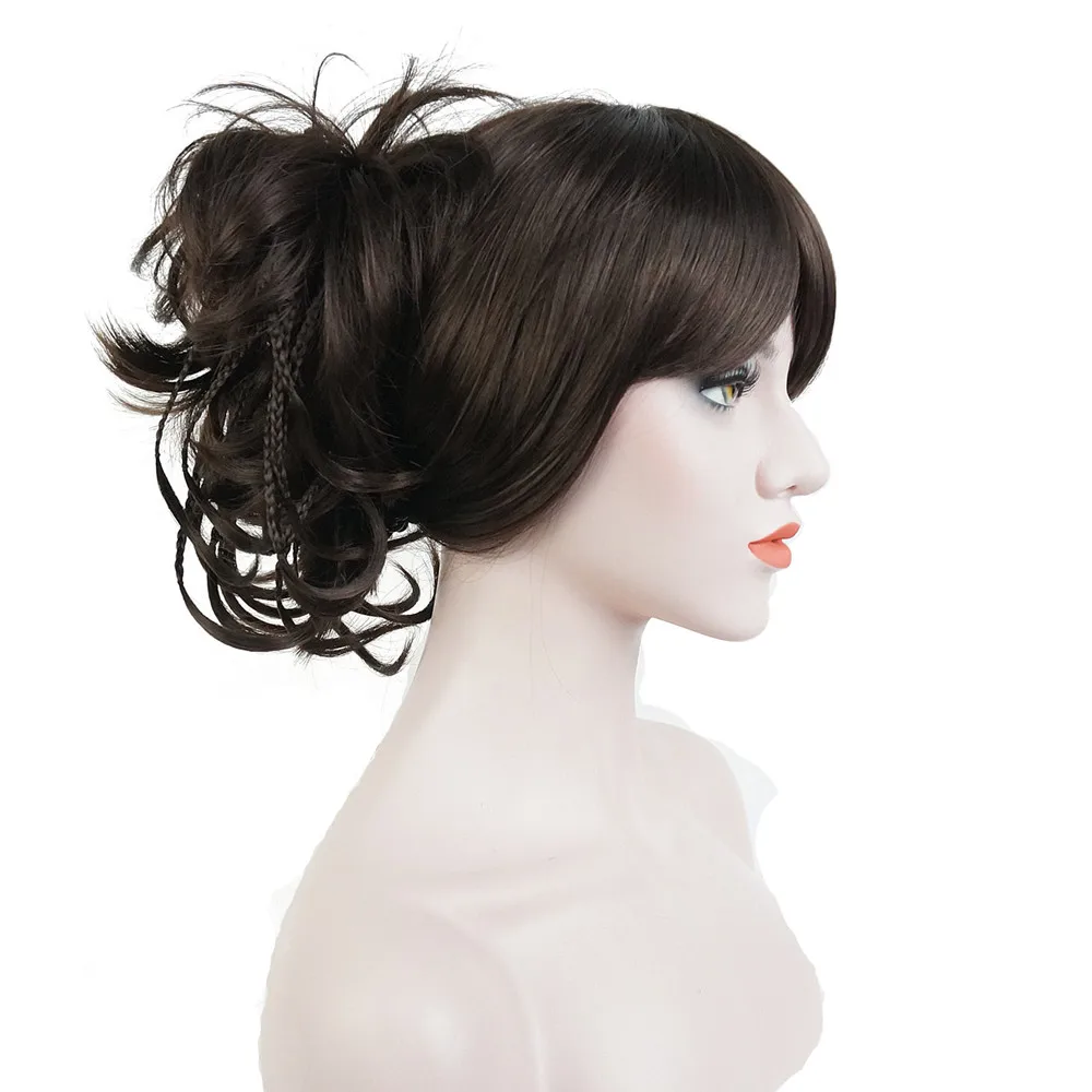 StrongBeauty синтетические Короткие косички с зажимом Плетеный парик конский хвост