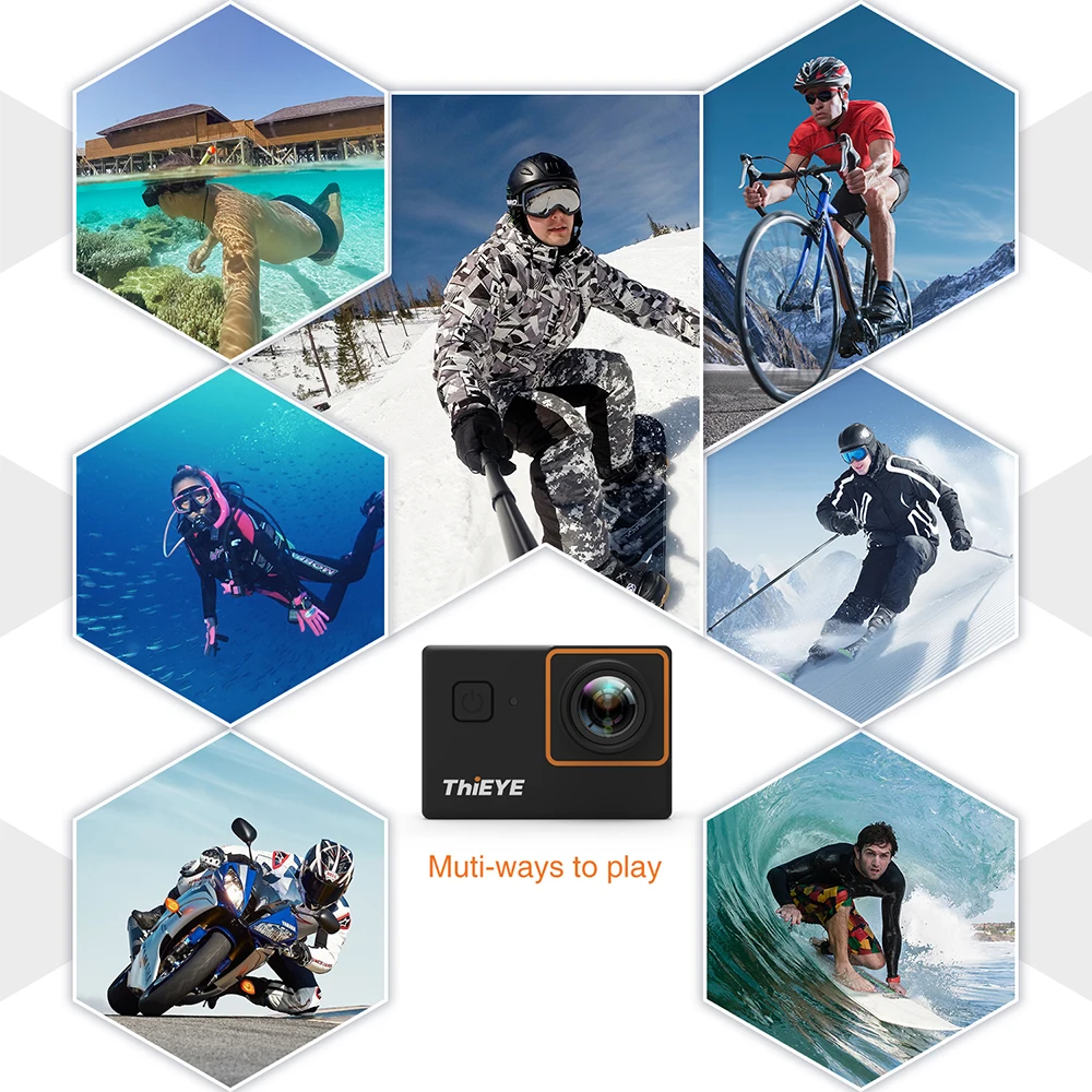 ThiEYE i30+ WIFI 4K Full HD Action Camera Waterproof 2.0'' Screen Action Cam Biking Diving Underwater Cam Sports Camera 