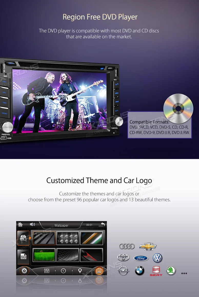 Best XTRONS 6.2 inch 2 din Car DVD Player Radio HD Touch Screen GPS Navigator with Screen Mirroring Function Custom Fit for Nissan 12