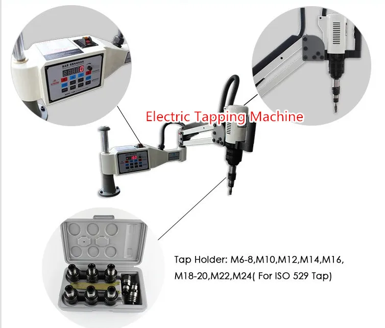 Мощный M6-M24 Универсальный 360 градусов угол электрические гайконарезной станок 220 в высокое качество один год гарантии