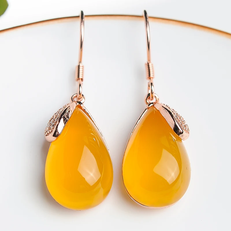 

2019 new 925 silver inlaid authentic natural pendant earrings women with certificate
