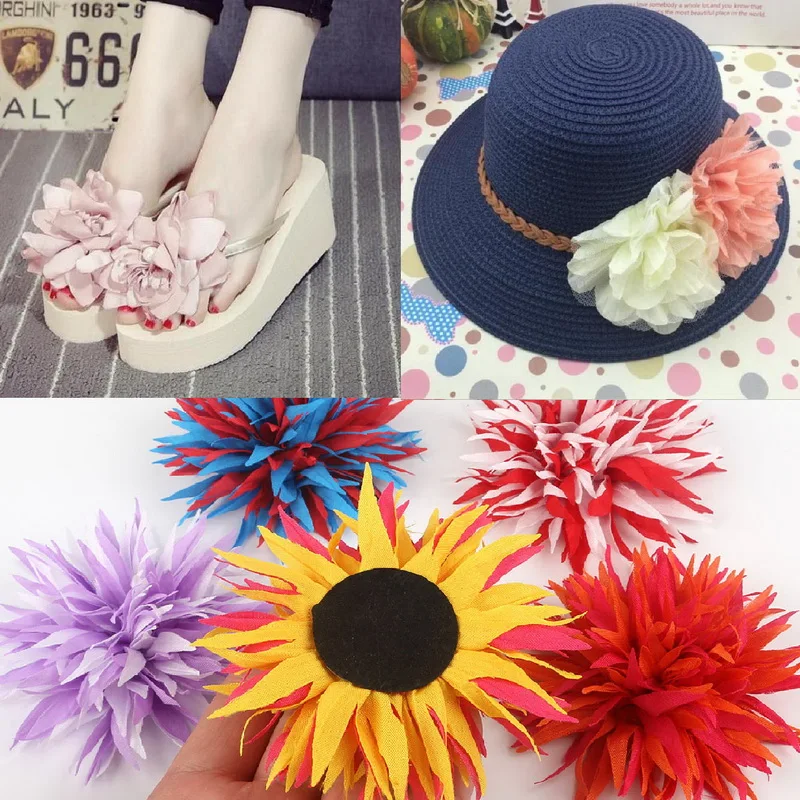 

5Pcs/lot Handmade Fabric Flowers Appliques Sewing Wedding Garment Accessories Flowers For DIY Home Hotel Wedding Decoration