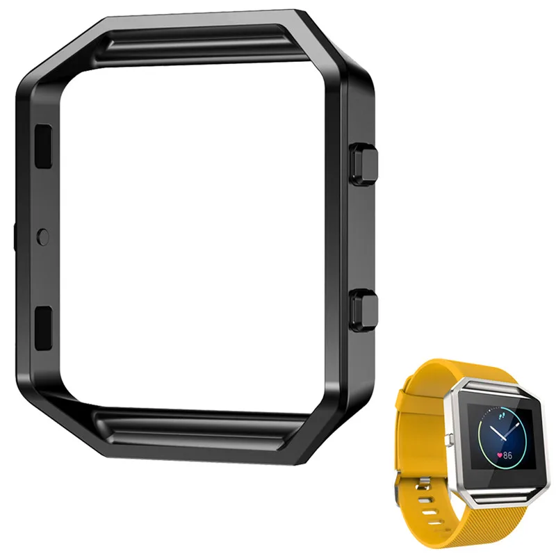 Металлический защитный чехол-рамка, чехол для Fitbit Blaze из нержавеющей стали, Сменный Чехол для отслеживания активности, аксессуары для часов - Цвет ремешка: Black