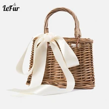 LEFUR новая Ретро соломенная сумка женские сумки для женщин пляжная сумочка клатч с верхней ручкой пляжная ротанговая Летняя Повседневная сумка