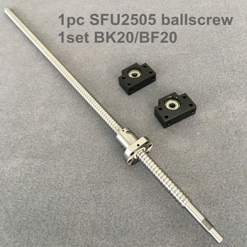 SFU / RM 2505 шариковый винт 750 800 850 900 мм с концевой обработкой + шариковая гайка BK/BF20