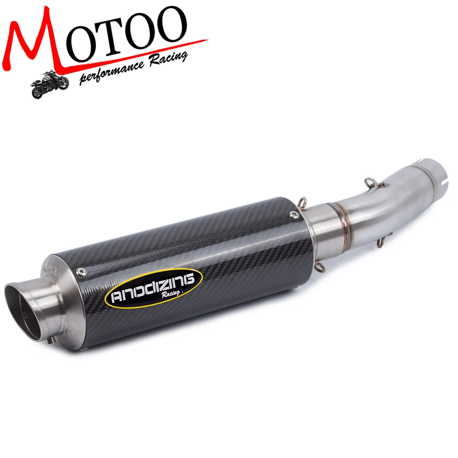 

GT Motor - Motorcycle Exhaust Muffler Pipe Link Pipe Carbon Fiber Exhaust Slip on Escape FOR HONDA CB400
