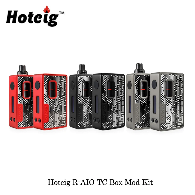 

electronic cigarettes 80W Hotcig RAIO R-AIO TC Box Mod Kit HM Chip Vape Mod Vape Cigar With 0.6ohm Coil TC Mod Box Vaporizer Kit