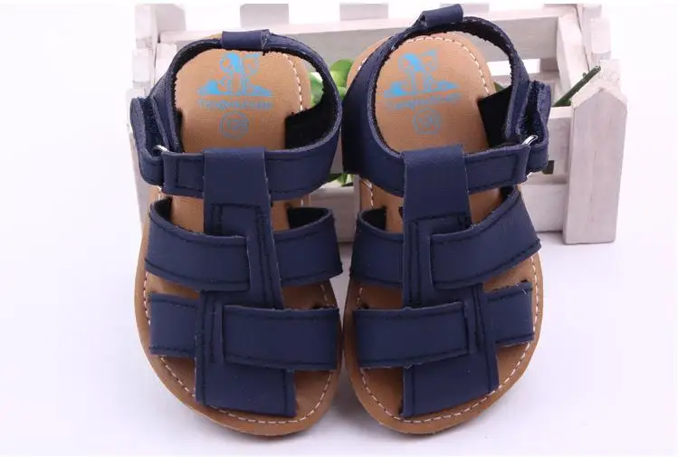 Новые Летние Стильные повседневные мягкие сандалии из нубука для маленьких мальчиков 0-12 месяцев 11-13 см - Цвет: navy blue