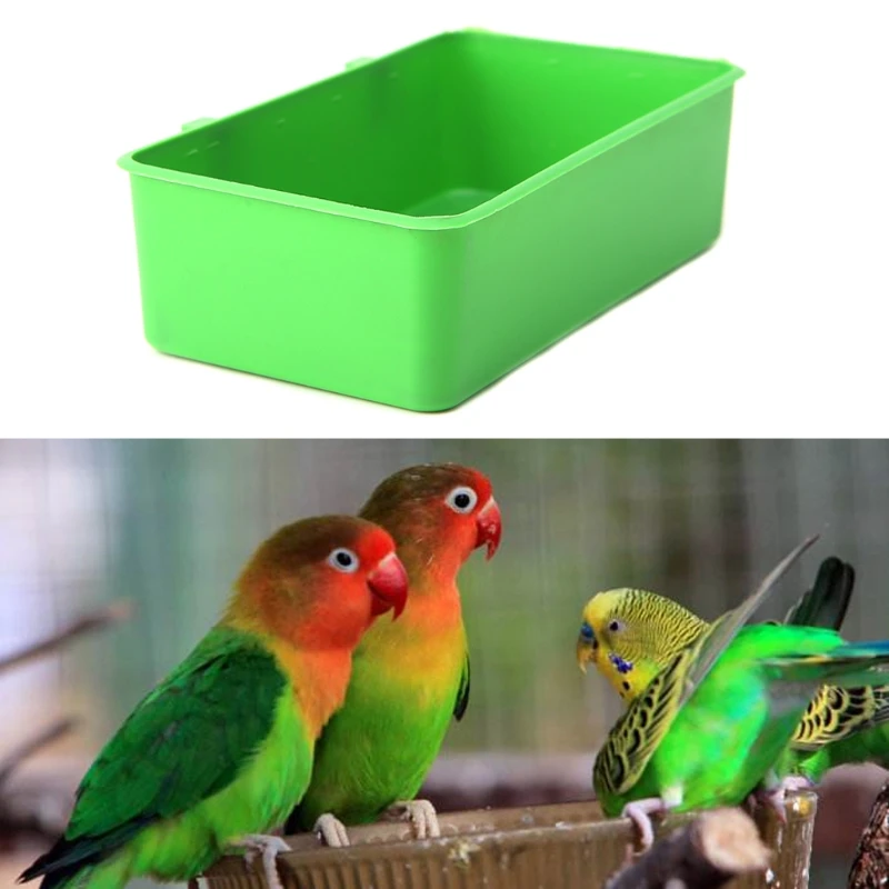 

Food Water Plastic Bowl Cups Parrot Bathing Bird Pigeons Cage Sand Cup Feeding