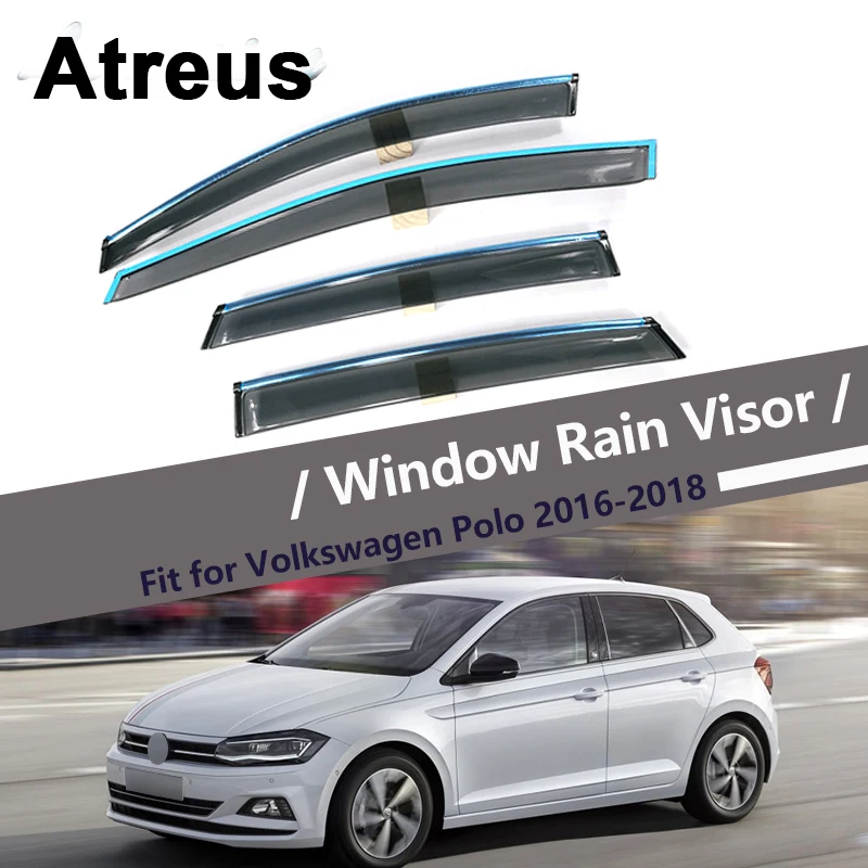 Козырек от солнца и дождя Atreus для Volkswagen VW Polo Hatchback 2011 2012 2013 2014 2015 2016 2017 2018|Навесы