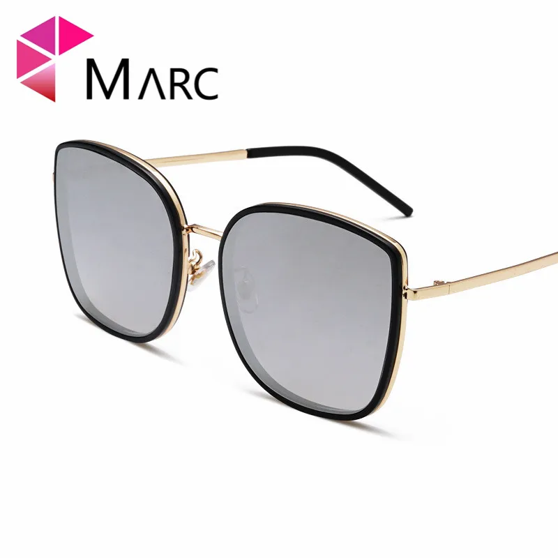 

MARC sunglasses Trendy Transparent Gradient Plastic Cat eye oculos Female Mirror Leopard Transparent gafas Mirror eyewear Women