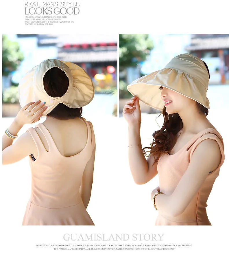 sun visor hat sun hats for women with big heads chapeu feminino beach hat summer uv protection hats (26)