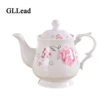 

GLLead 800 Ml Fashion Ceramic Tea Pot Flower Tea Set Puer Coffee Teapot Porcelain Kettle With Infuser Office Home Drinkware
