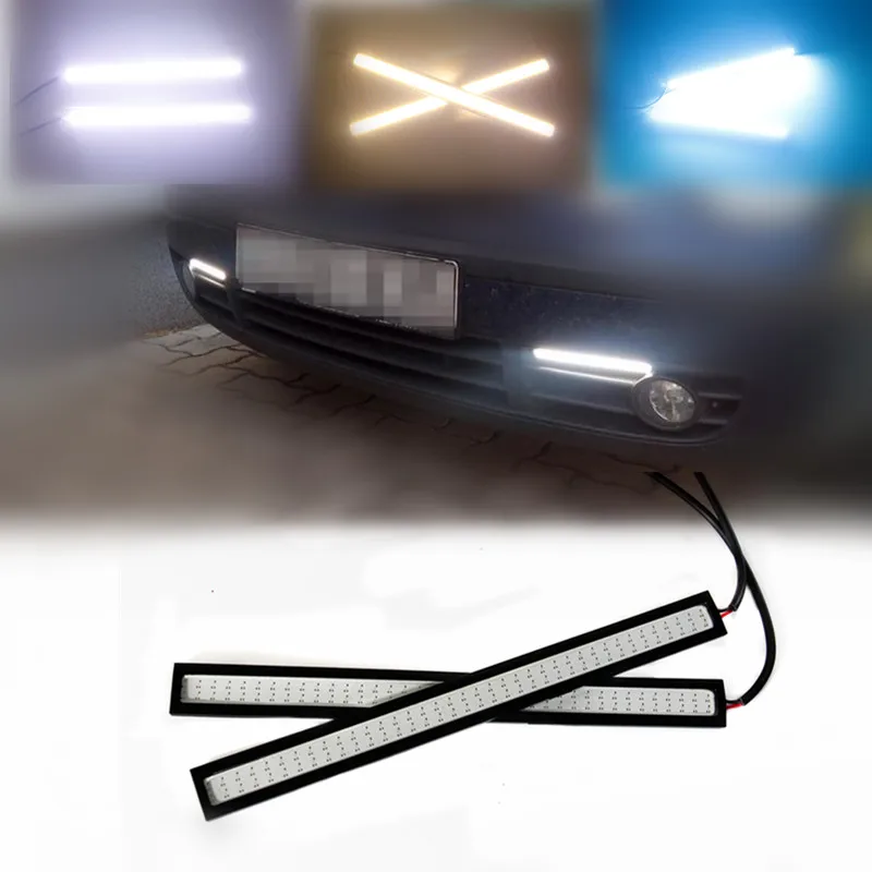 Хит продаж светодиодный дневный ходовой светильник DIY 65 COB DRL белый желтый синий