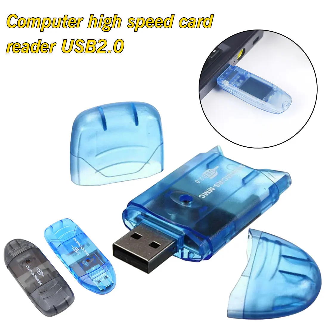 

Portable USB 2.0 Multi Memory Card Reader Adapter Connector For SD MMC SDHC TF M2 Memory Stick