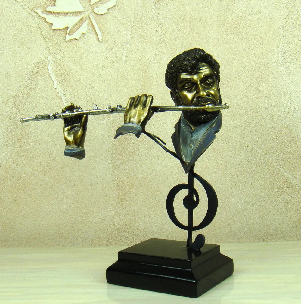 Buy Abstract Flute Player Sculpture Handmade Resin