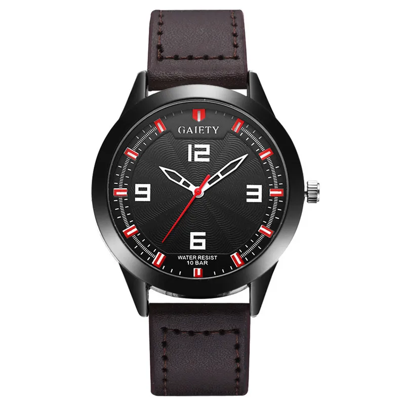 Fashion mens watches top brand luxury quartz-watch Pattern  Leather Strap Belt Table Watches Analog Quartz Watch clock 3M24#N (3)