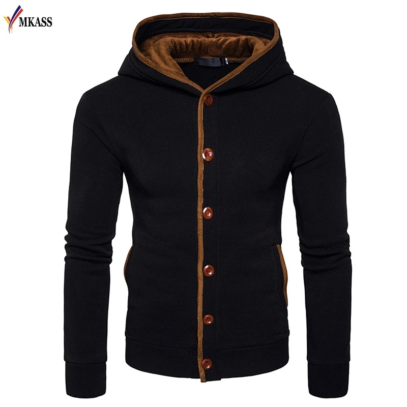New Winter Hoodie Male Cardigan Long Sleeve Hoodies Men Single Breasted Sweatshirt Hoodies Mens Hooded Harajuku Coat Jacket