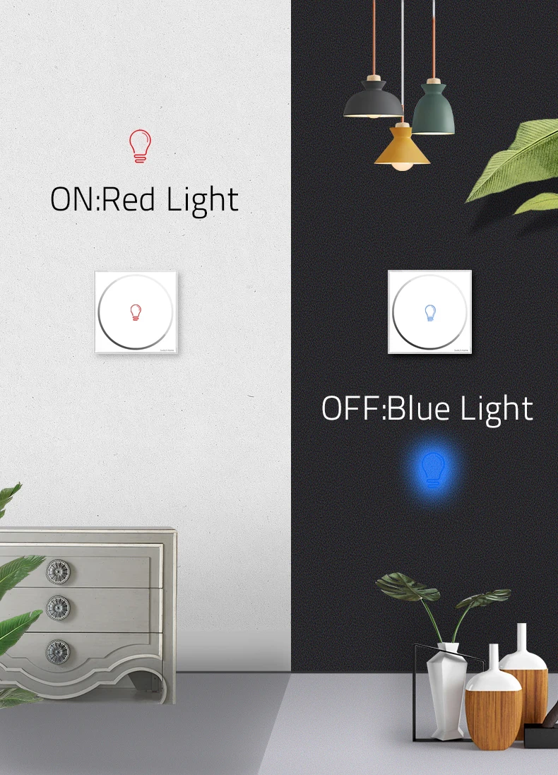 WIFI smart touch switch, Wireless Remote Control wifi Switch, Glass panel touch light Switch, Smart Sensor Wall light switch (3)