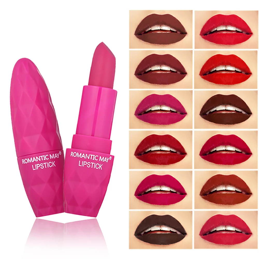 

Red Lips Set Matte Velvet Lipstick Pencil Cosmetic Long Lasting 24 Hours Lip Gloss Tint Pigment Make Up Nude 12 Colors