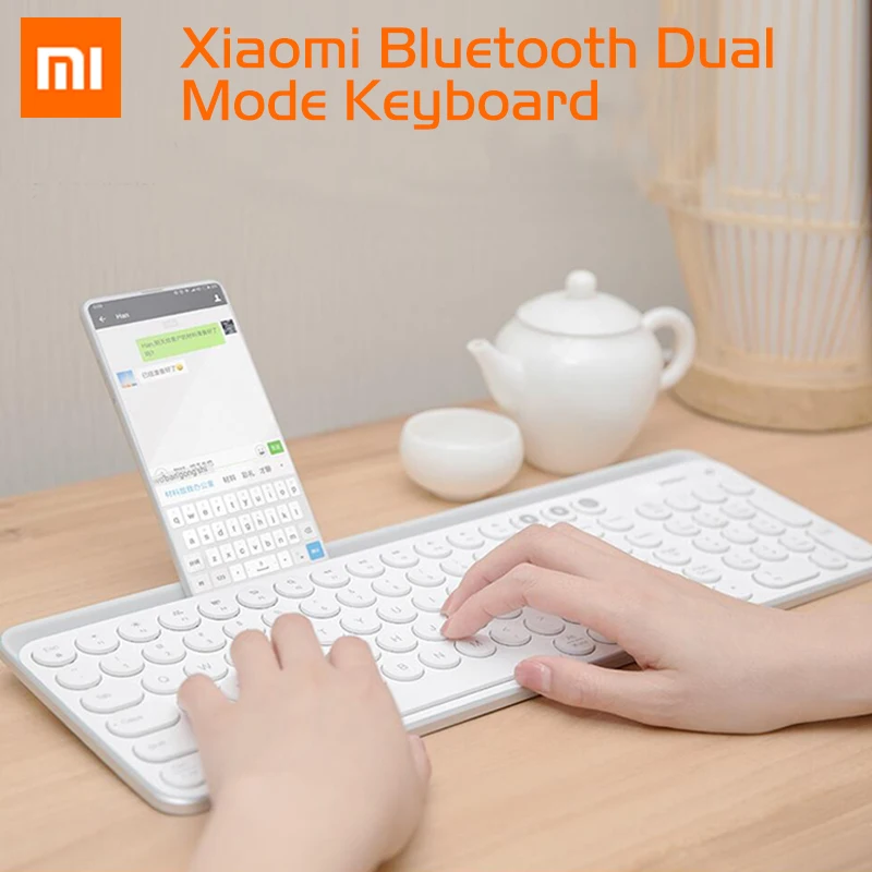  Xiaomi Miiiw Bluetooth Dual Mode Keyboard 2.4GHz Wireless Connection 10m Available 104 Keys Multi S