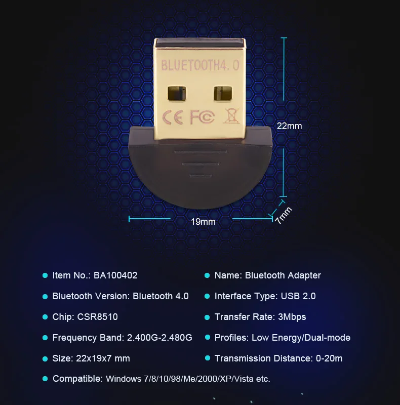 USB Bluetooth адаптер защитный Мини-ключ V 4,0 Двойной режим беспроводной приемник компьютер для Windows