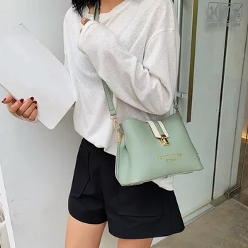 

bags for women 2019 PU Fashionable Personalized Bucket Bag All-match Letter Printed Crossbody Bag
