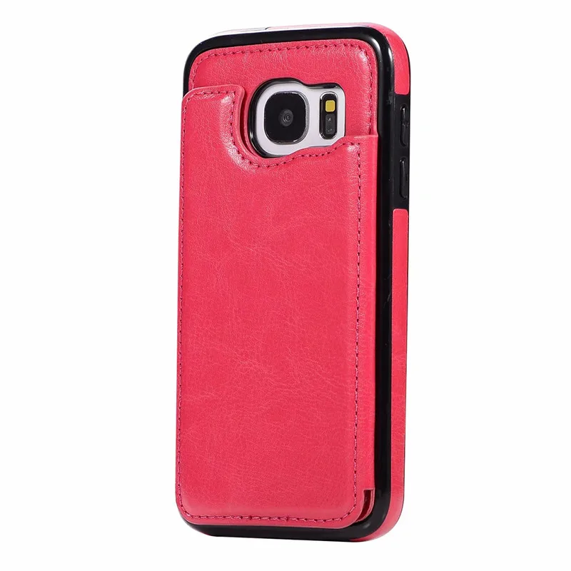 Роскошный кожаный чехол для телефона в стиле ретро для Apple IPhone 7 8 Plus, держатель для нескольких карт, откидная подставка, поддерживающий чехол, чехол для Iphone 6 6s Plus - Цвет: rose