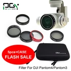 Save 5.24 on PGY DJI phantom 4 3 Professional accessories lens filter 6pcs(Bag+ND4+ND8+MCUV+CPL+cover) Gimbal Camera Quadcopter drone part