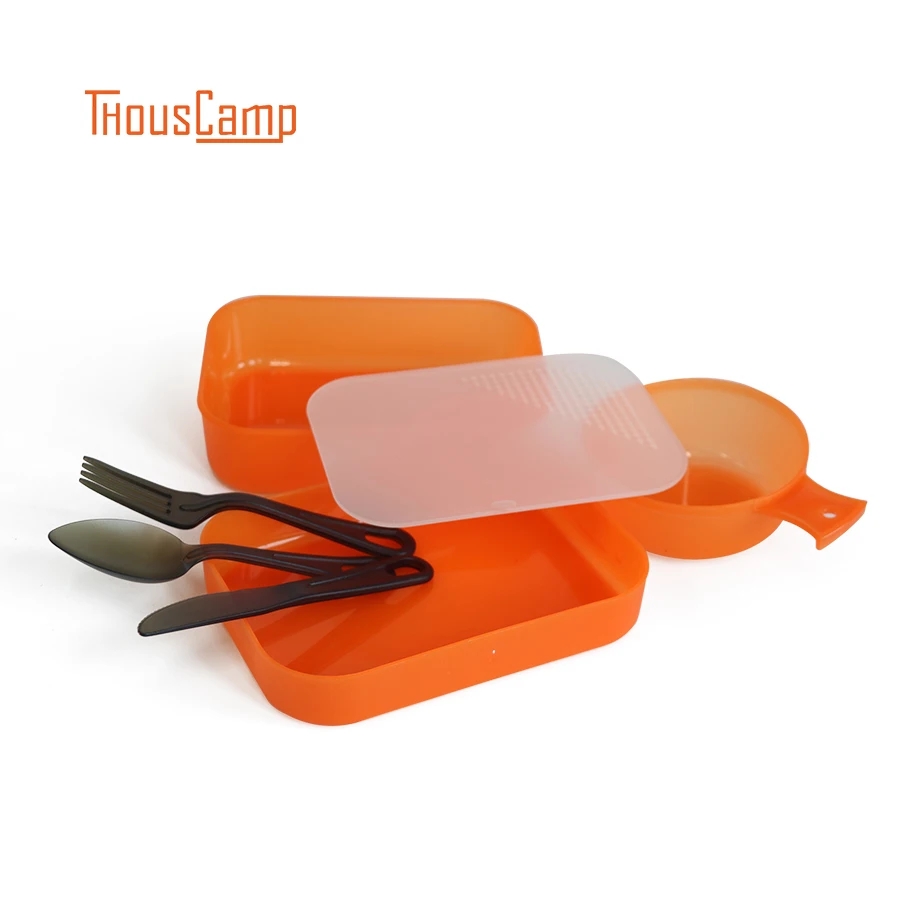 

Hot Multifunction Outdoor Travel Picnic Portable Kidney Shape Tableware Eco-friendly Tableware Storage Box Tools for Eating