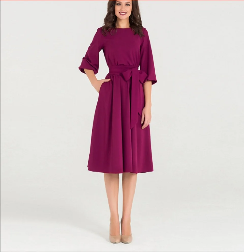 Women Autumn O-Neck Dress
