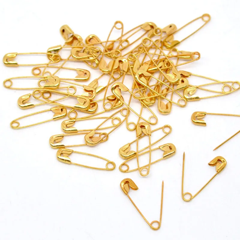 1000Pcs Gold Plated Safety Pins Findings Fit Brooch/garment accessories