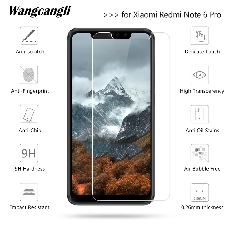 Tempered Glass for Xiaomi Redmi Note 6 Pro Screen Protector 9H 2 5D Phone Protective Glass