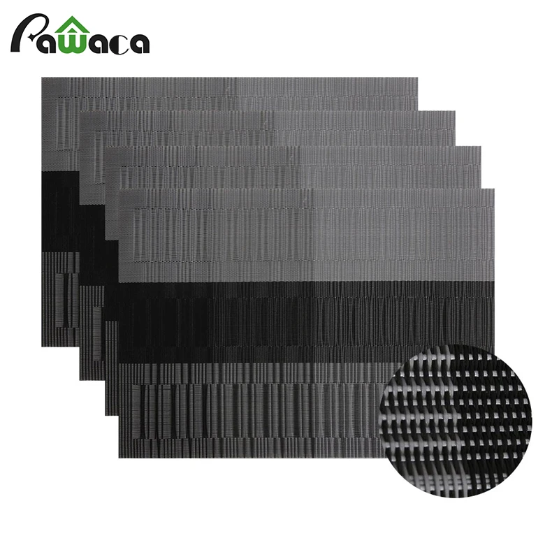 

4 Pcs/ Set Non-Slip Waterproof PVC Dining Table Mat Placemats Disc Bowl Tableware Pads Coaster Kitchen Accessories