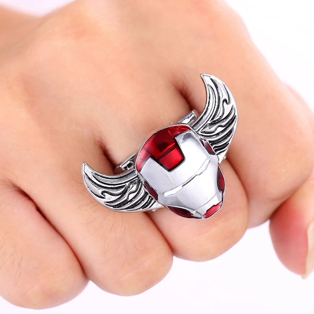 

Movie Iron Man Rings Jewelry Stainless Steel Rings Women Men's ring Creative Wings jewelry