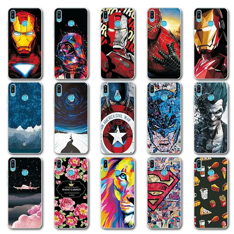 

Novelty Phone Bags For Huawei Nova 4 Case BumperFor Huawei Y6 2019 Iron Man Painted TPU Case Cover For Huawei Honor 8A 8C 8X