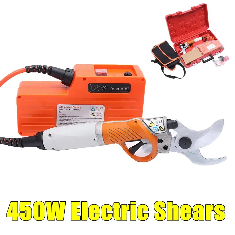 

450W Electric Shears Electric Pruner Scissors 36V 4400mah Lithium Battery Electric Pruning Shear Orchard for Fruit Tree Garden
