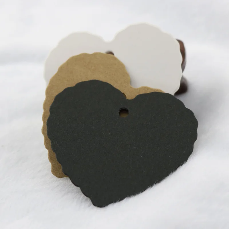 

100 Pcs/lot Heart Greeting Cards Kraft Paper Wedding Party Gift Card Label Blank Luggage Tags Craft Paper 5.5*5.5cm