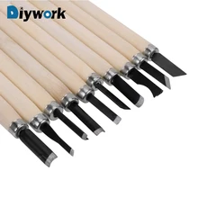 DIYWORK 10 шт./компл. Деревянный инструмент для резьбы, нож долото детальный ручной инструмент для работы по дереву DIY ручной инструмент