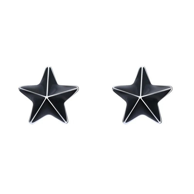 

1 Pair Exquisite No Piercing Magnet Star Square Stud Earings Black Color No Hole Ear Studs For Women Men Kids Jewelry E136-3