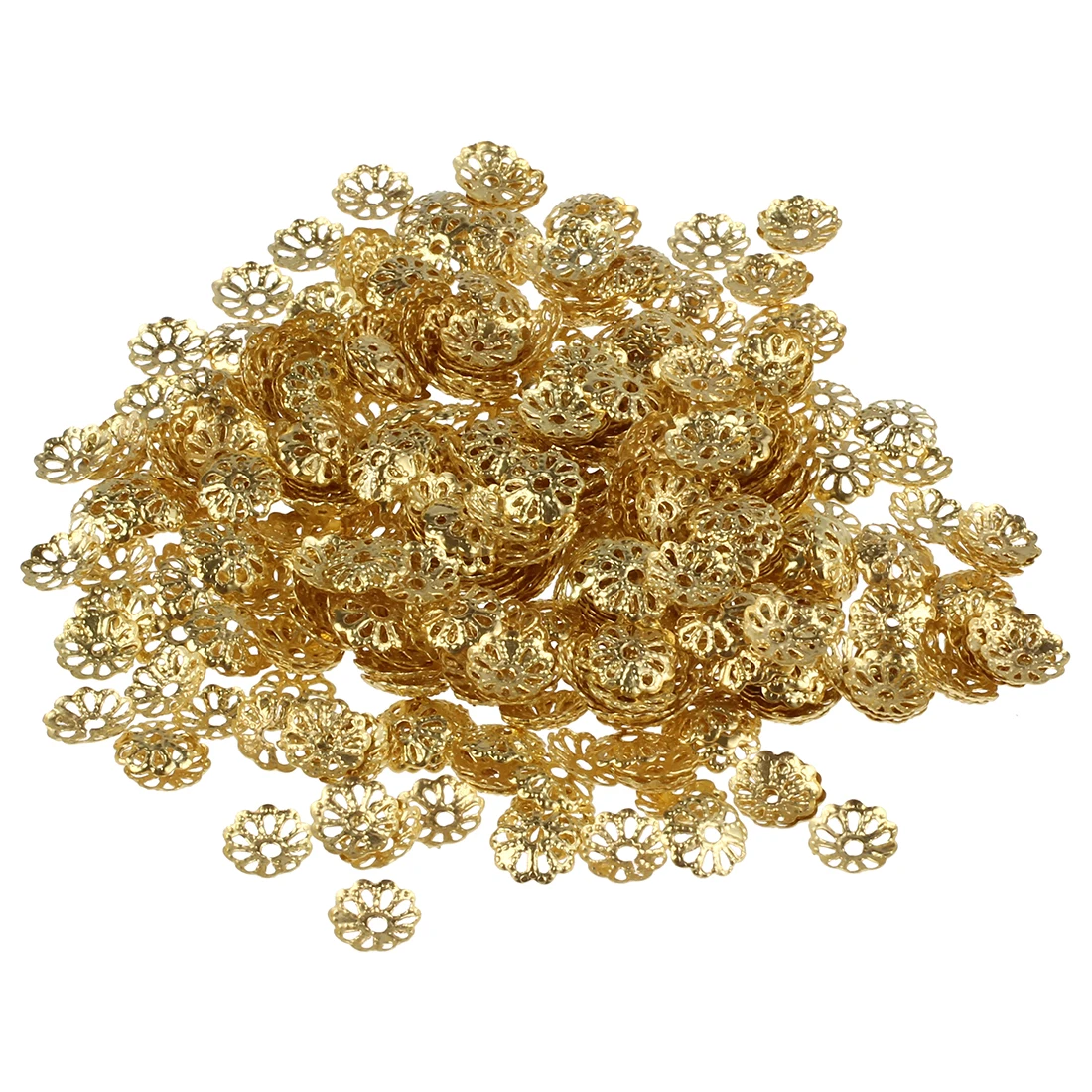 500pcs 6mm Gold Tone Flower Bead Caps for Jewelry Makingin Beads from