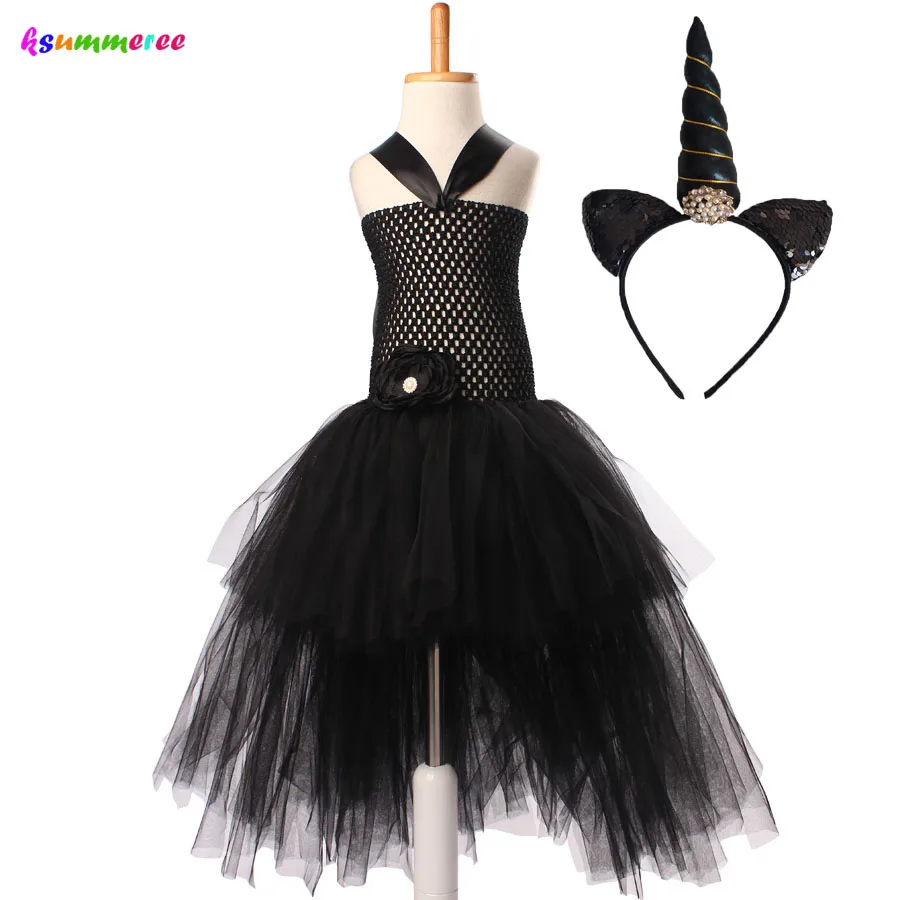 Unicorn Girls Tutu Dress with Headband Baby Kids Tulle Dress Children Girls Ball Gown for Halloween Clothing Flower Party (9)