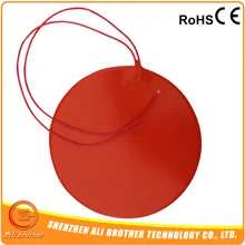 Гибкий силиконовый нагреватель с CE круглый Форма 200 мм 200w@ 24 v, 100 к термистор, 3 м